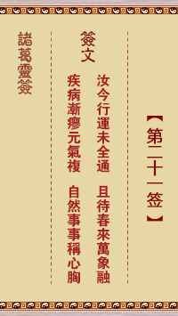 诸葛灵签第21签