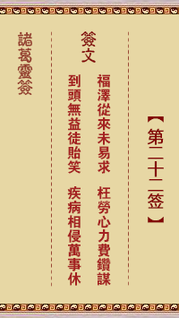 诸葛灵签第22签