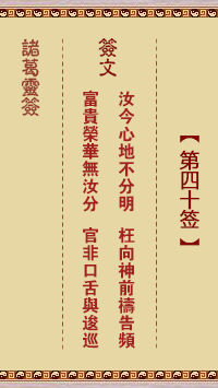 诸葛灵签第40签