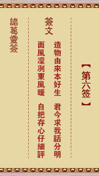 诸葛灵签第6签