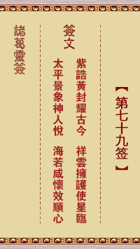 诸葛灵签第79签