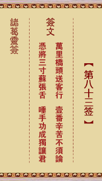 诸葛灵签第83签